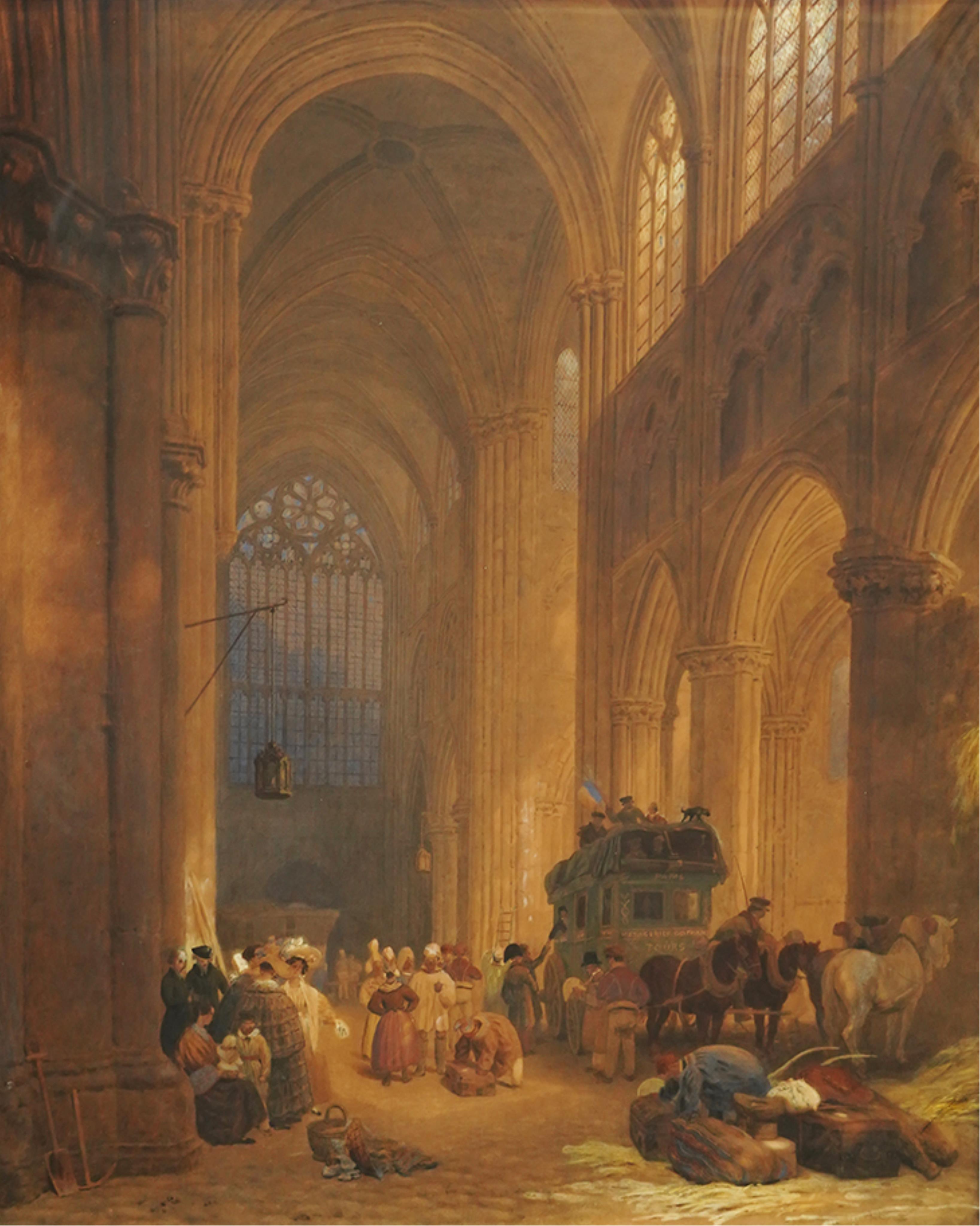 Frederick Nash, 1782-1856, 'Interior of Notre Dame Cathedral, Paris'